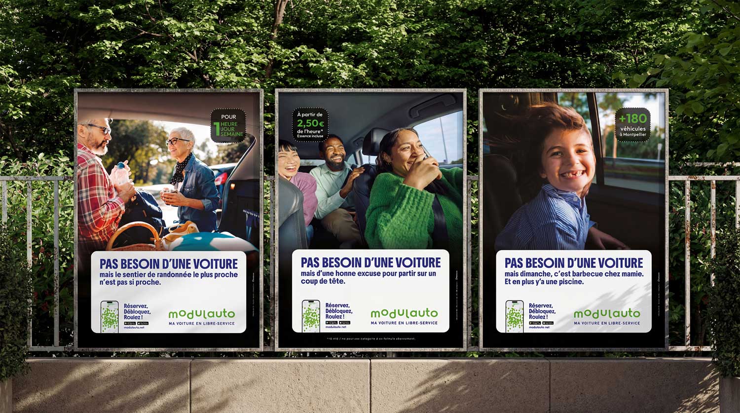Les 3 affiches de la campagne 